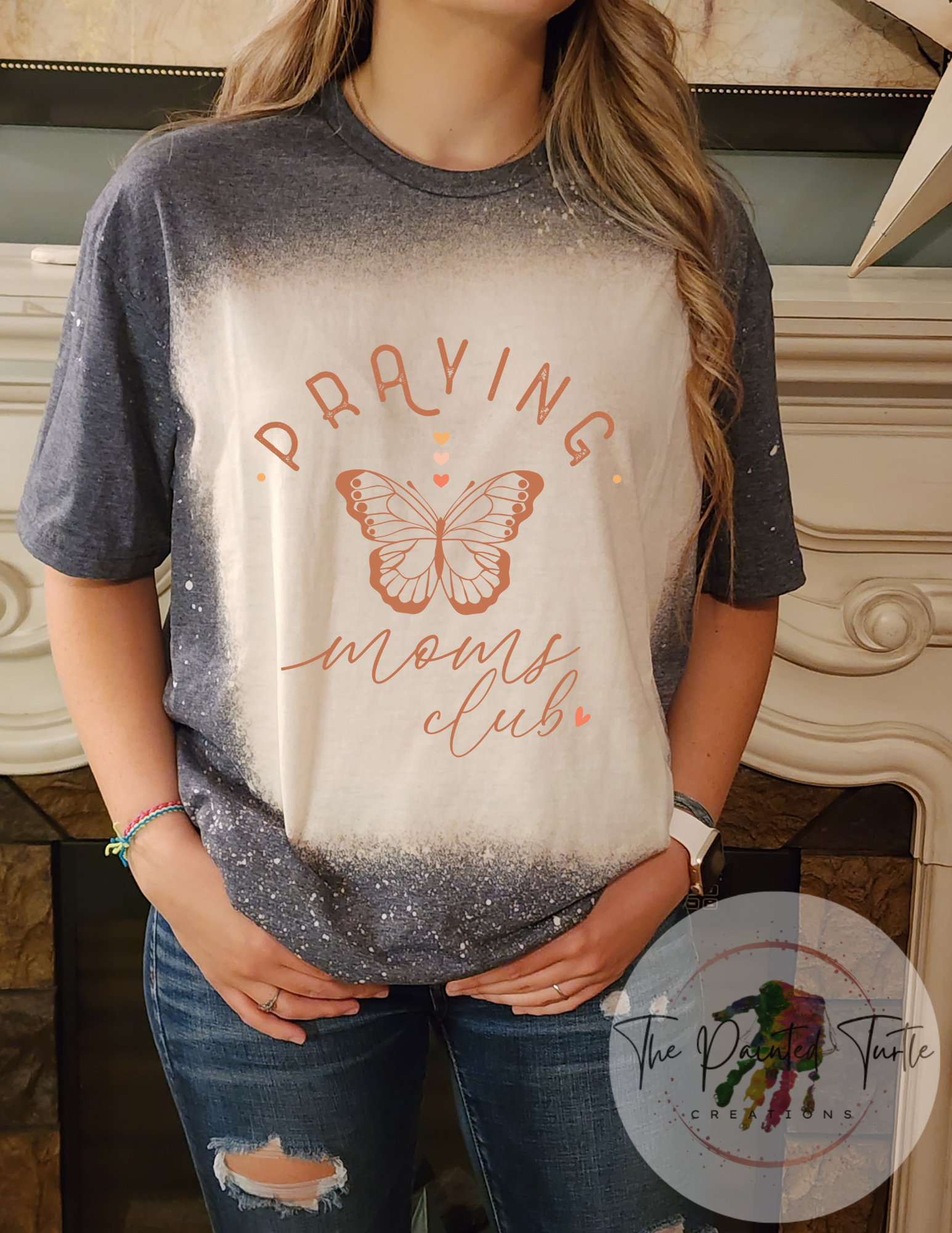 praying moms club butterfly sublimation shirt