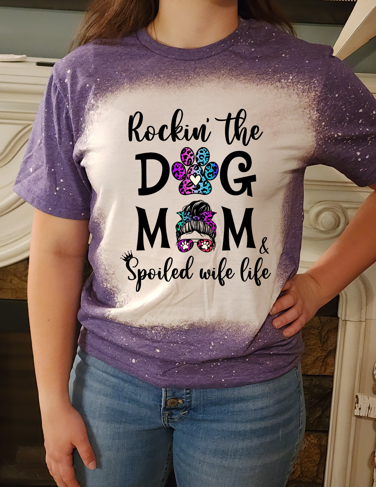 rockin the dog mom spoiled wife life sublimation shirt