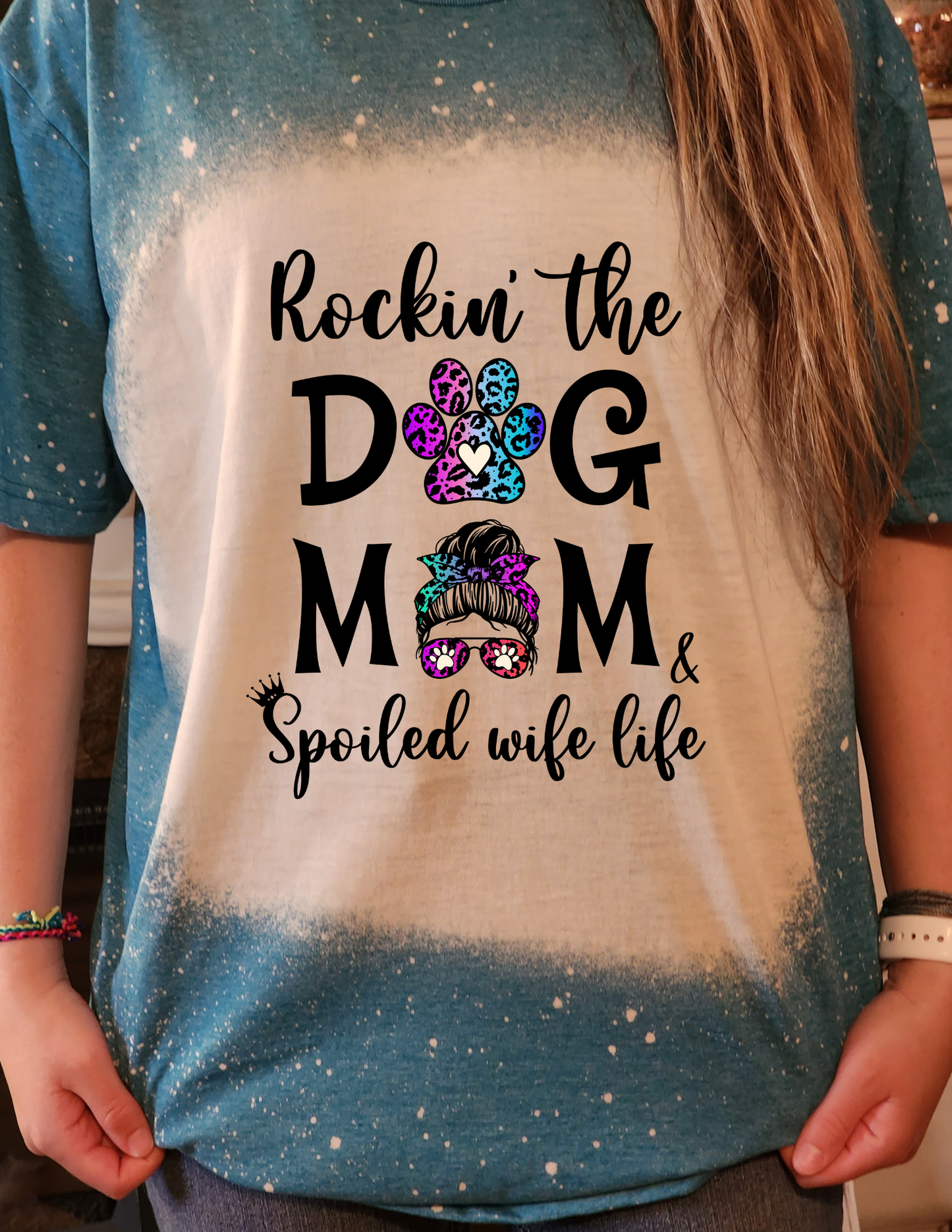 Rockin The DOG MOM Spoiled Wife Life- Sublimation Shirt