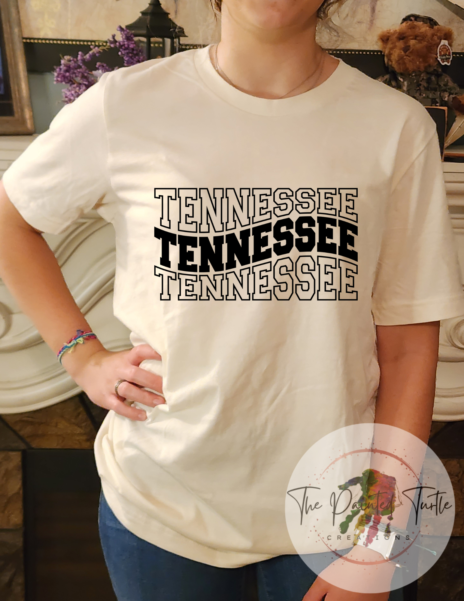 tennessee black echo waves open sublimation shirt