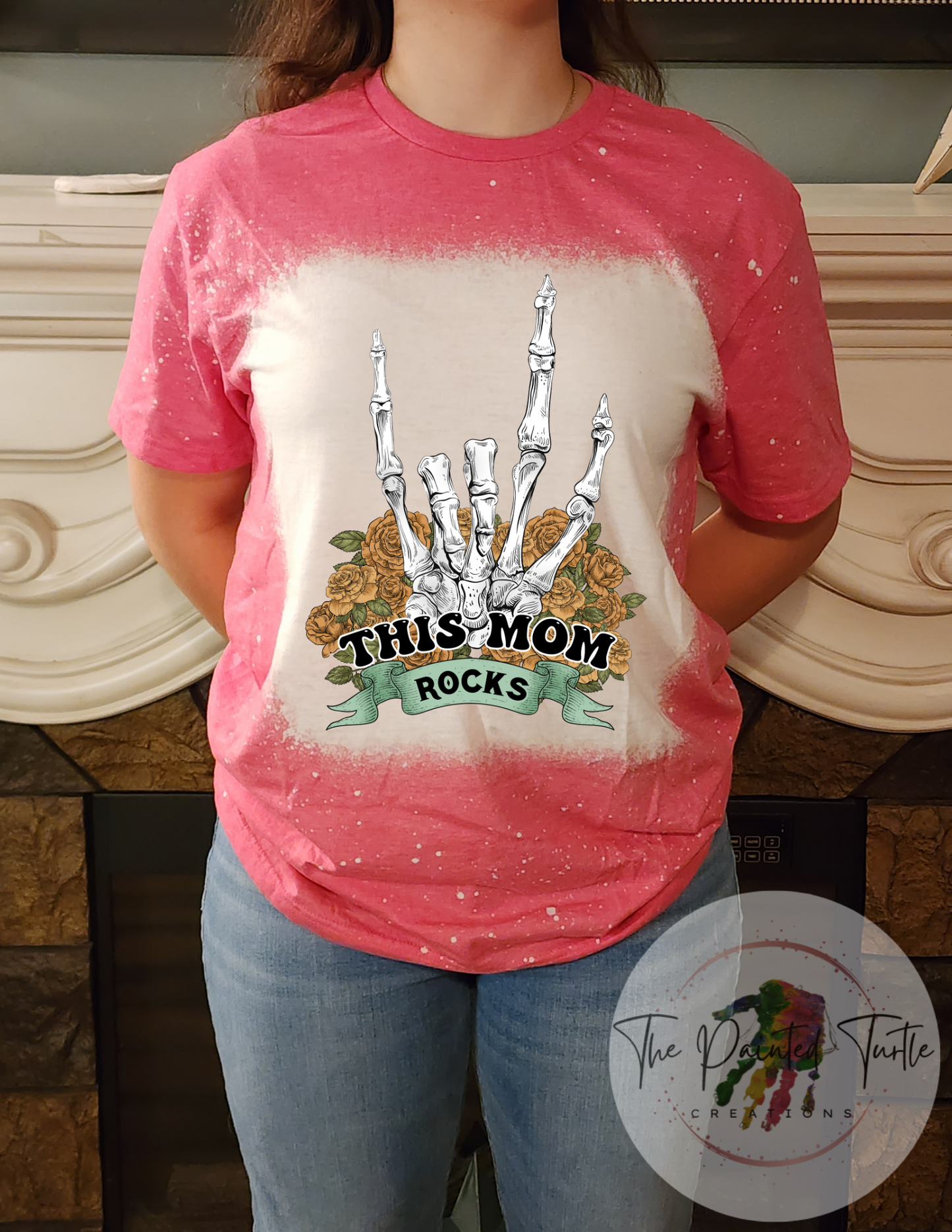 This Mom Rocks- Skeleton Hand - Sublimation Shirt