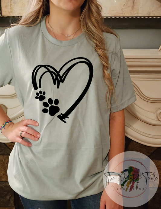 Dog Paw Heart Numbered - Sublimation Shirt