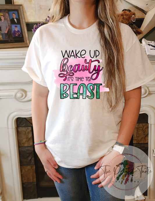 wake up beauty its time to beast sublimation shirt