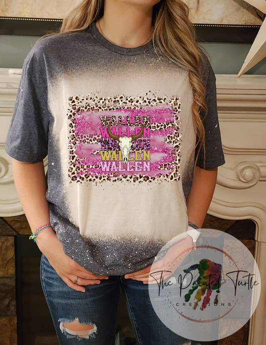 wallen pink words echo pink cheetah background sublimation shirt